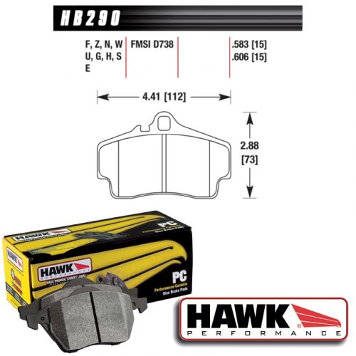 Hawk Performance Ceramic Rear Brake Pad Set 987 Cayman S / R / Sport
