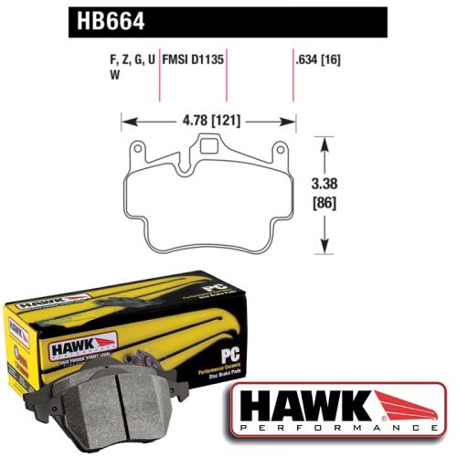 Hawk Performance Ceramic Front Brake Pad Set 987 Boxster / S / Spyder