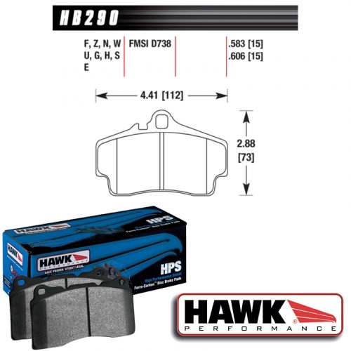 Hawk Performance HPS Rear Brake Pad Set 987 Cayman S / R / Sport