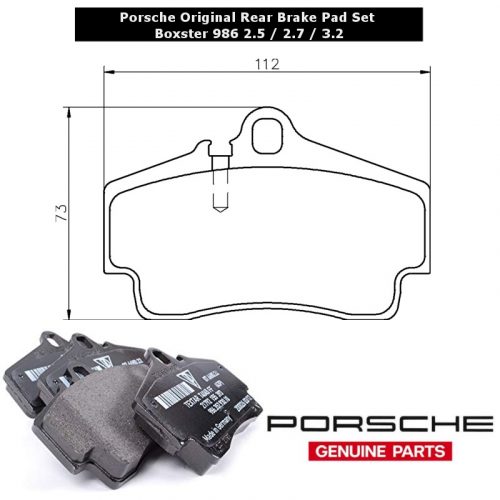 Porsche Original Equipment Rear Brake Pad Set Boxster 986